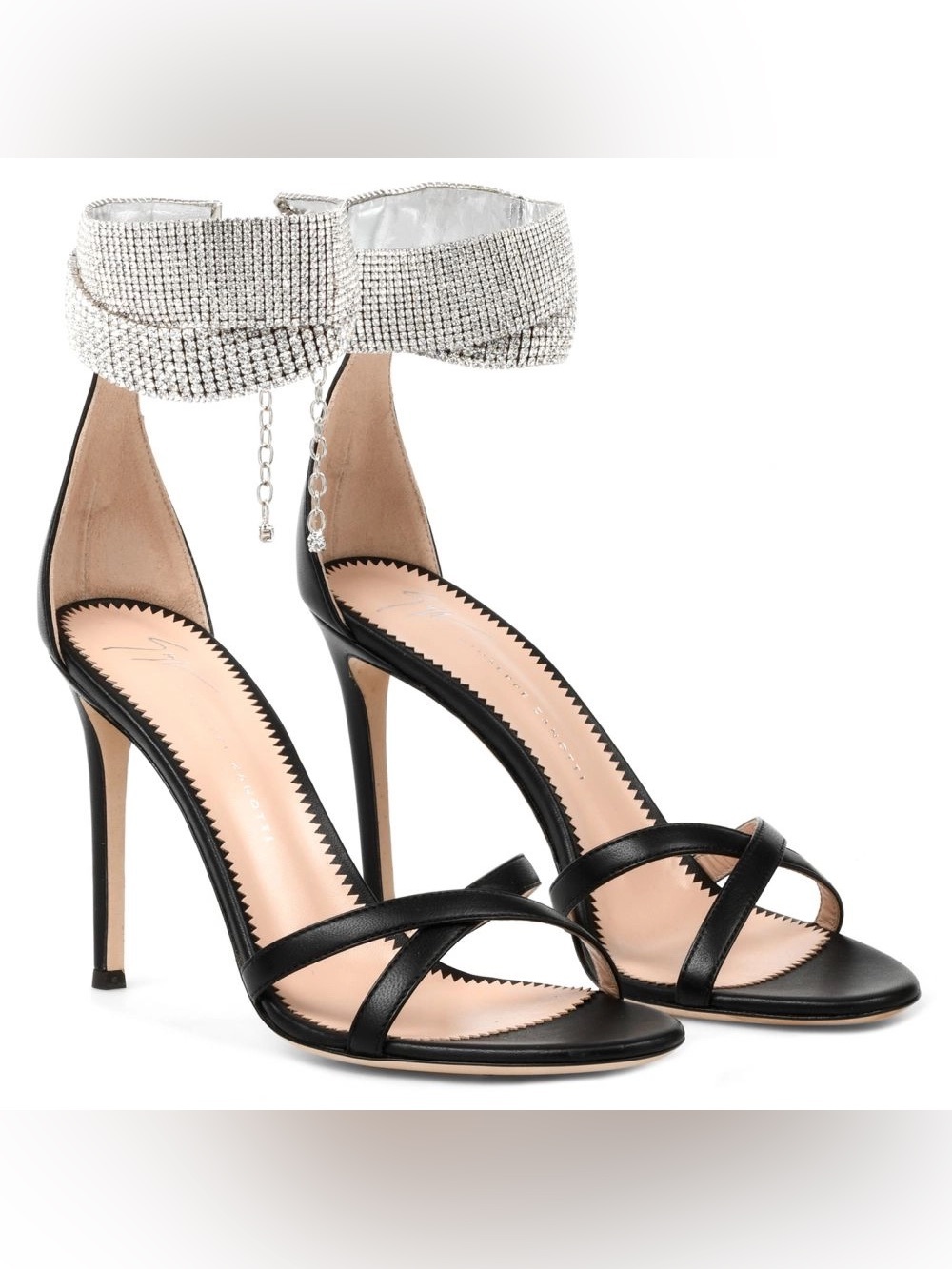 Giuseppe Zanotti Janell Crystal Ankle-Strap Sandals - Size 39